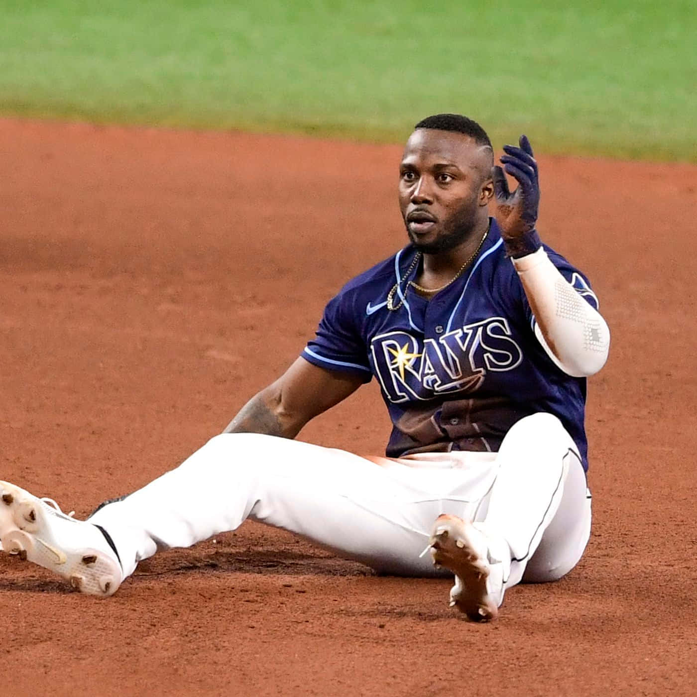 1400x1400 Download Randy Arozarena In Action On The Baseball Field Wallpaper