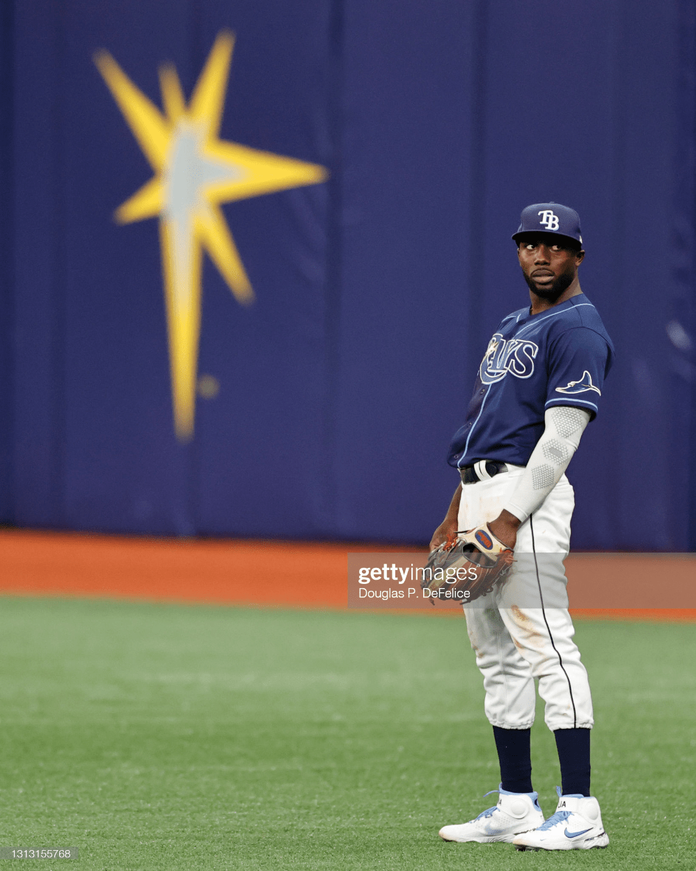 1000x1250 News Photo : Randy Arozarena of the Tampa Bay Rays looks on