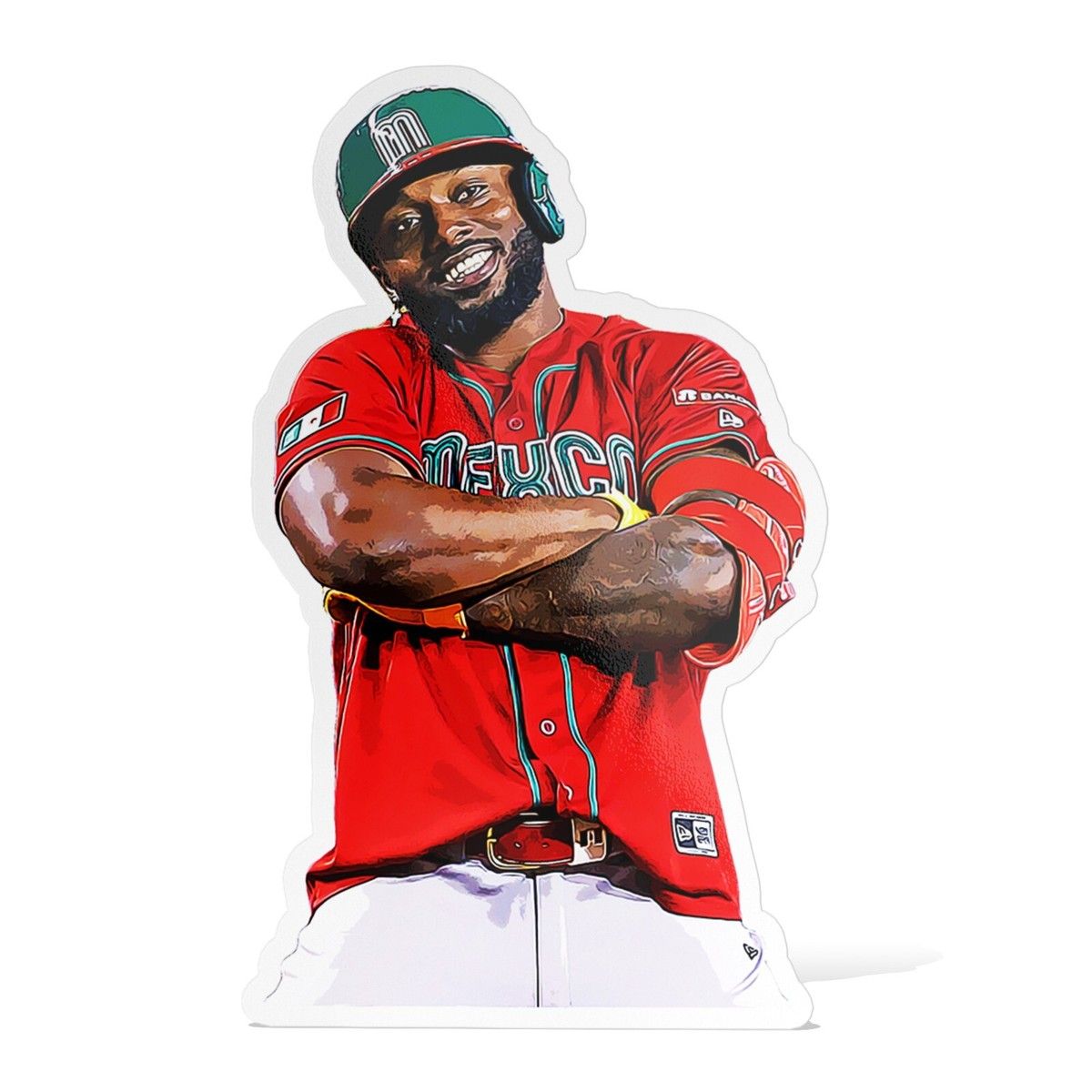 1200x1200 Randy Arozarena Mexico WBC Glossy Sticker Vinyl Laminate, Self Adhesive