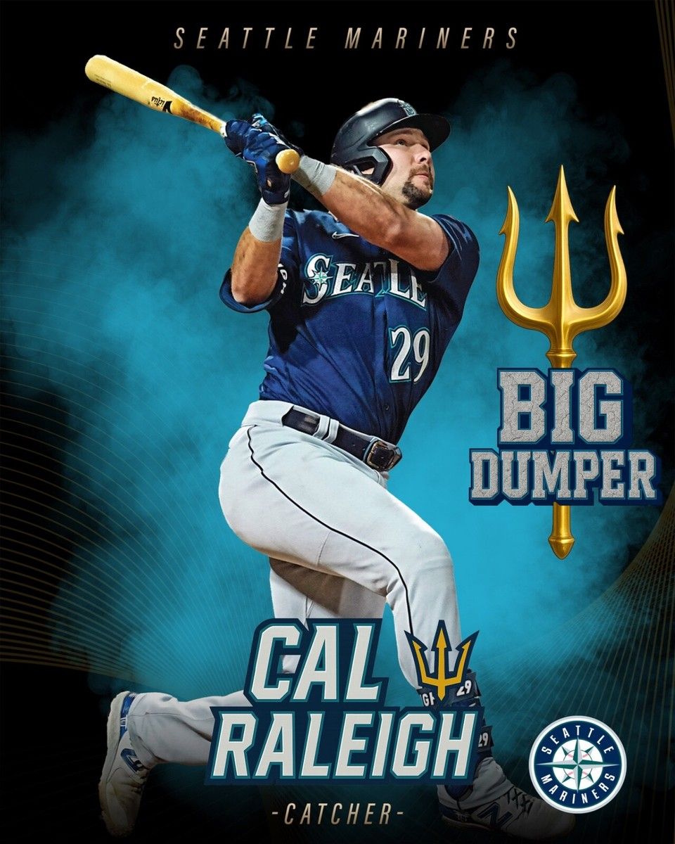 960x1200 Cal Raleigh Seattle Mariners 8x10 glossy photo MLB Photo Big Dumper
