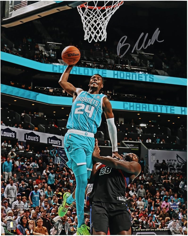 797x1000 Brandon Miller Charlotte Hornets Autographed 16 x 20 Dunk In Photograph NBA Photo at Amazon's Sports Collectibles Store