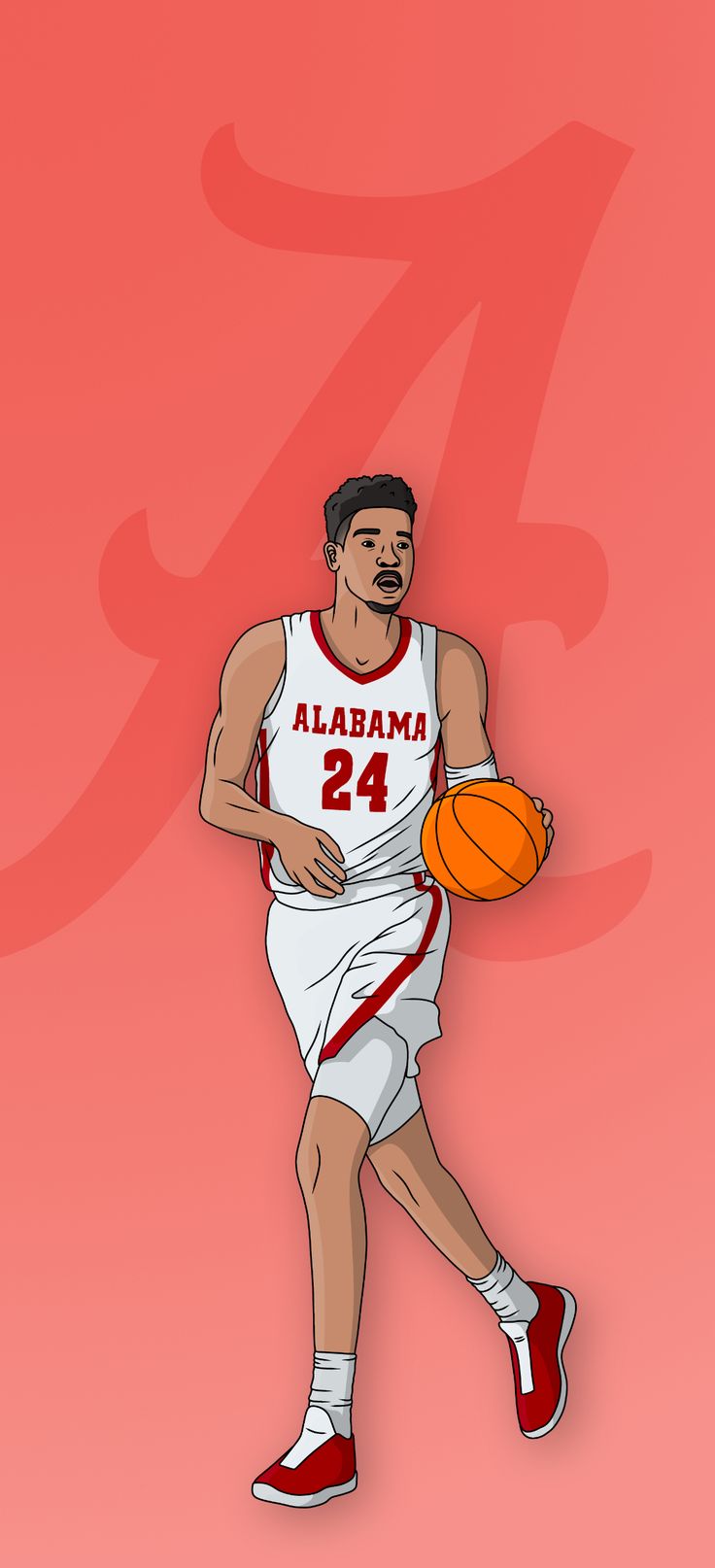 736x1614 Brandon Miller Crimson Tide Basketball Wallpaper
