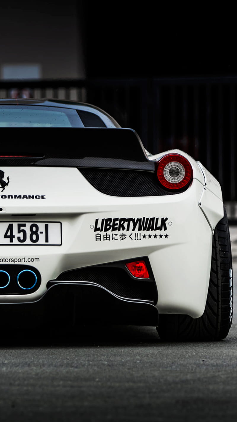 800x1422 Liberty Walk ferrari, supercar, white, HD phone wallpaper