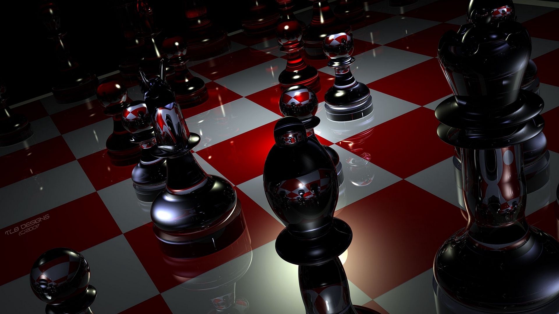 1920x1080 pieces chess boards glass [1920x1080]