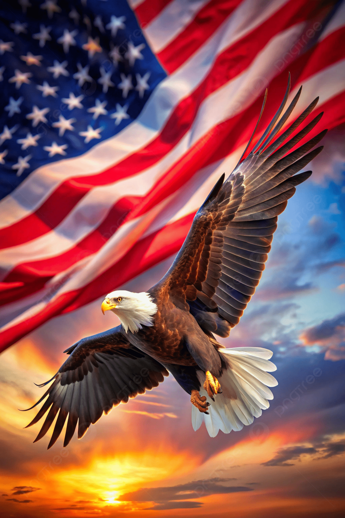 1200x1800 Bald Eagle And Usa Flag Background Image, HD Picture and Wallpaper For Free Download
