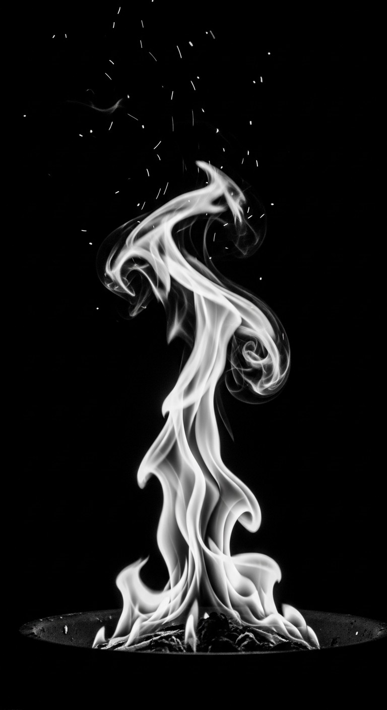 768x1408 Free Monochrome Flame Portrait Image, Monochrome, Minimal