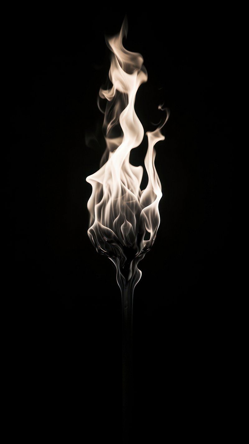 800x1427 Fire burning black feather white