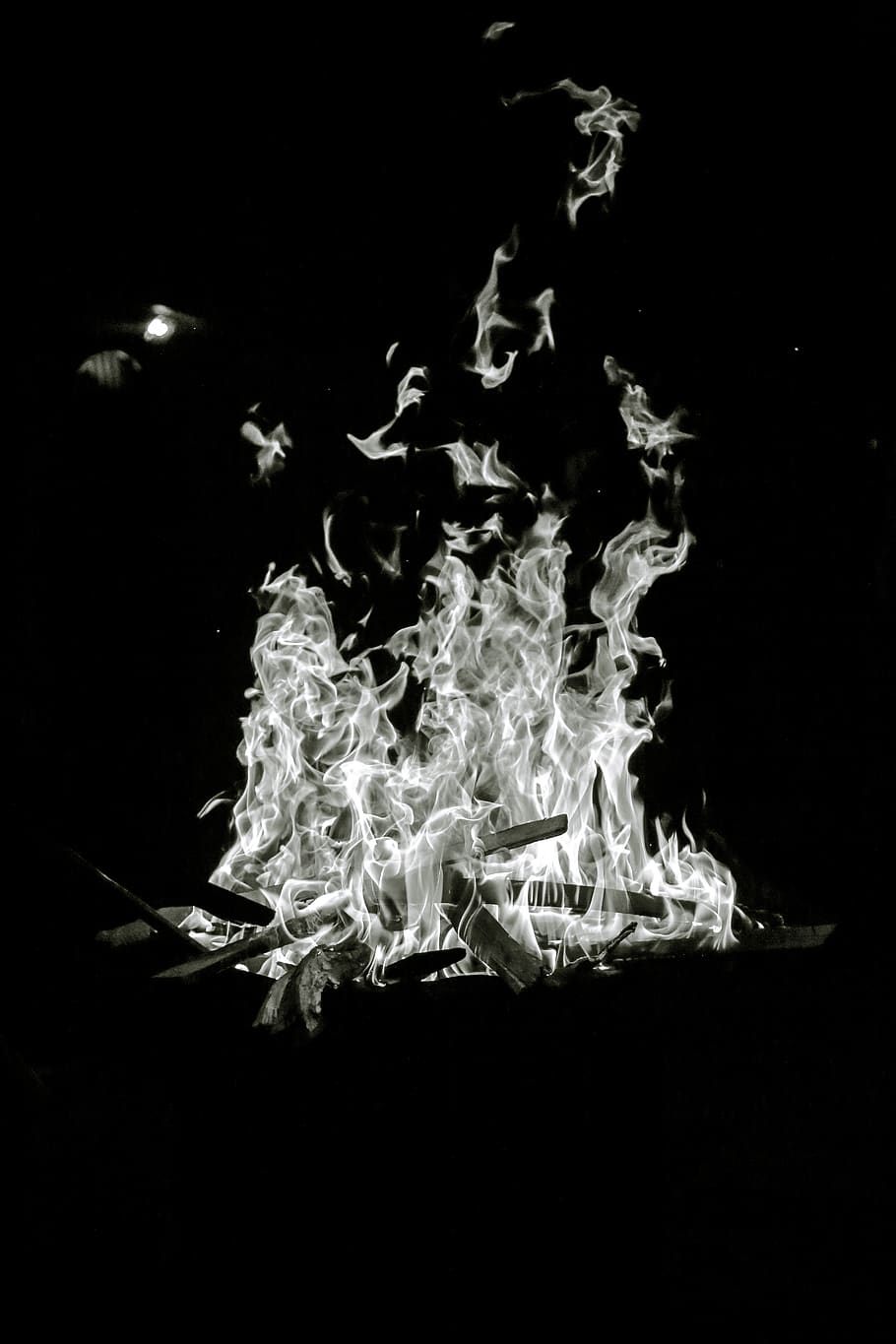 910x1365 HD wallpaper: burning, heat, fire, flame, black background