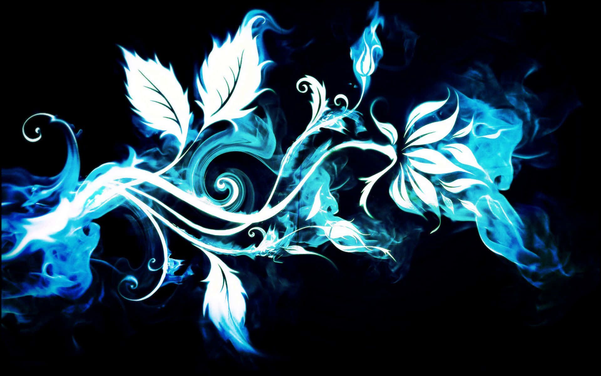1920x1200 Download A Blue And White Flower With A Black Background
