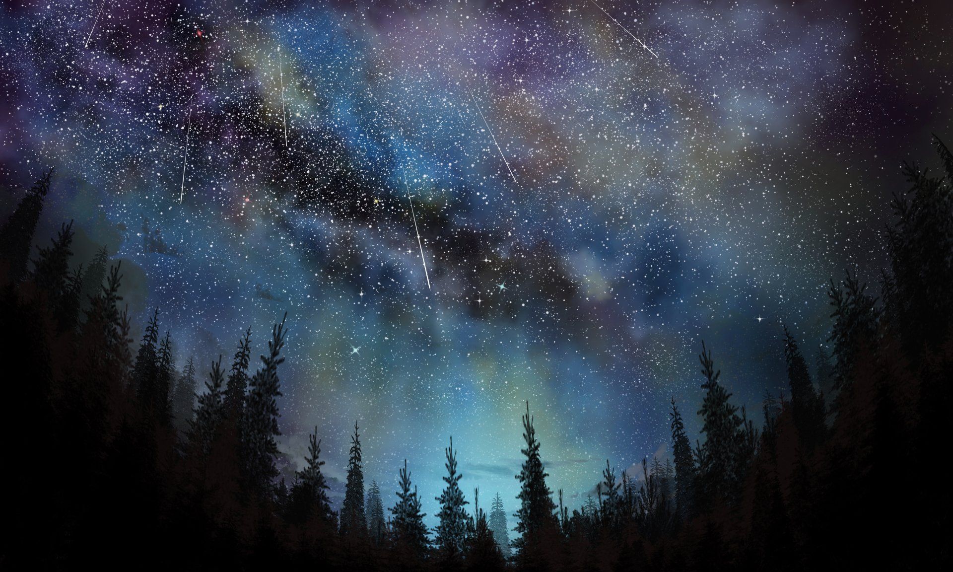 1920x1152 4K Ultra HD Night Sky: Glittering Stars and Comet Over Naturex3000