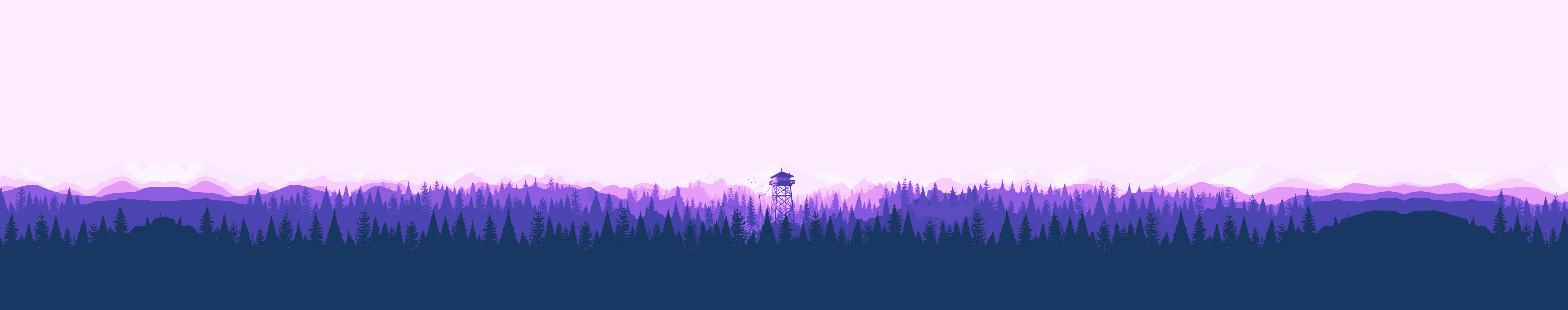 7280x1440 Watch tower in the forest [7280 x 1440]