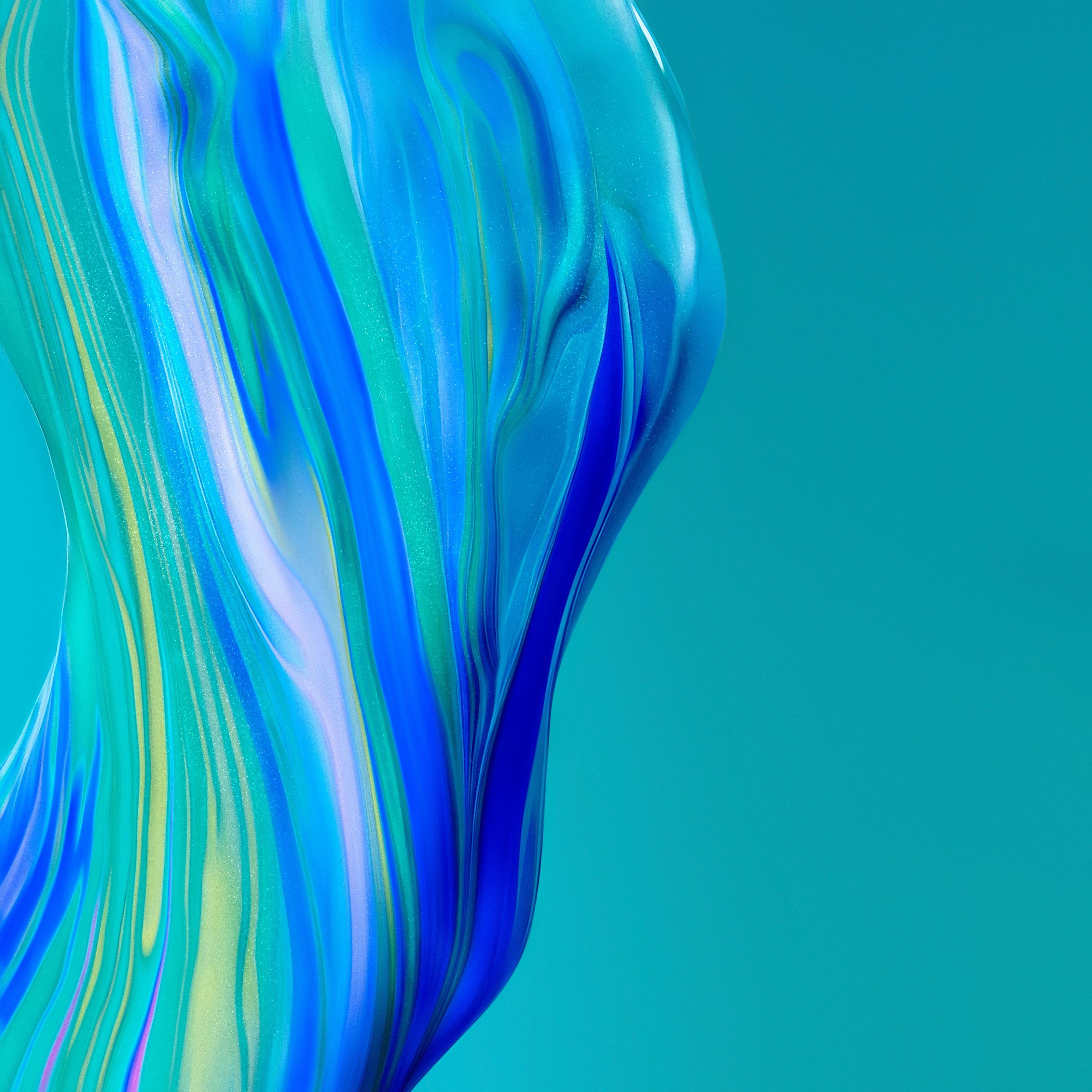 2560x2560 Huawei P40 Pro Stock Wallpaper. Blue & Green
