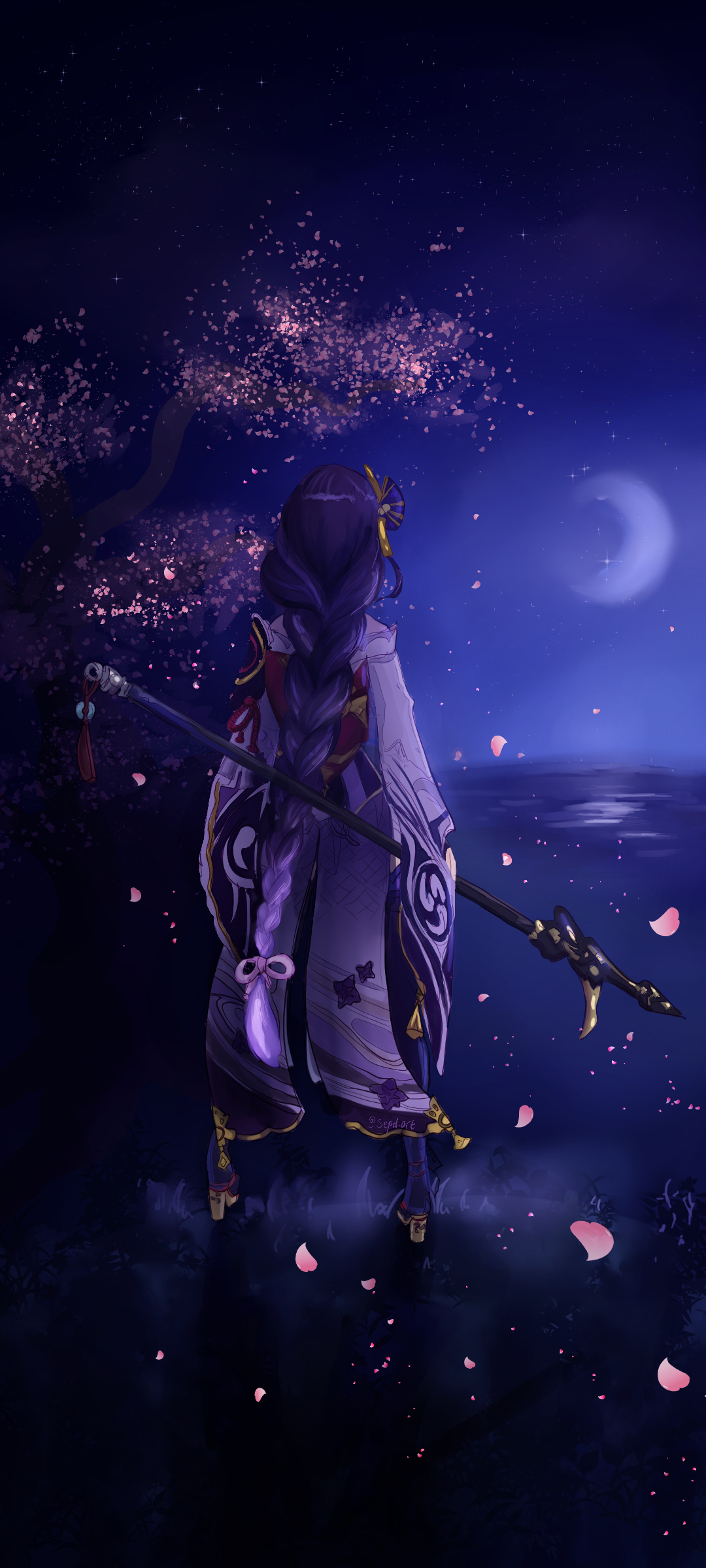 1080x2400 Made a Raiden Shogun phone wallpaper!