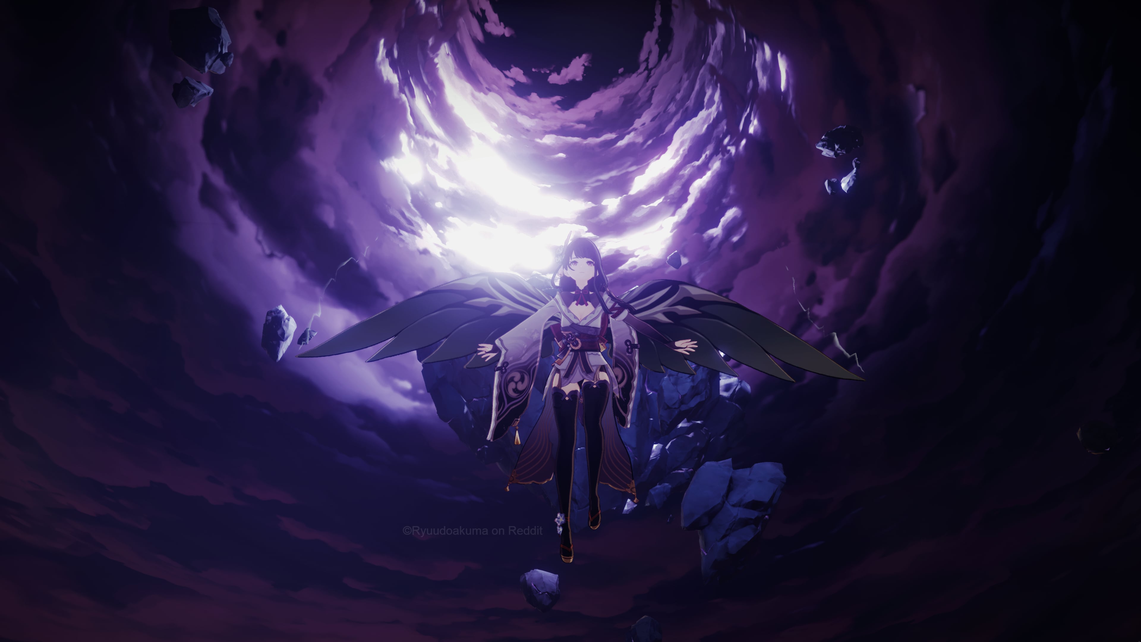 3840x2160 Lightning Hides The Colors Of Night. [Raiden Shogun Wallpaper 3840 X 2160] : R Genshin_Impact