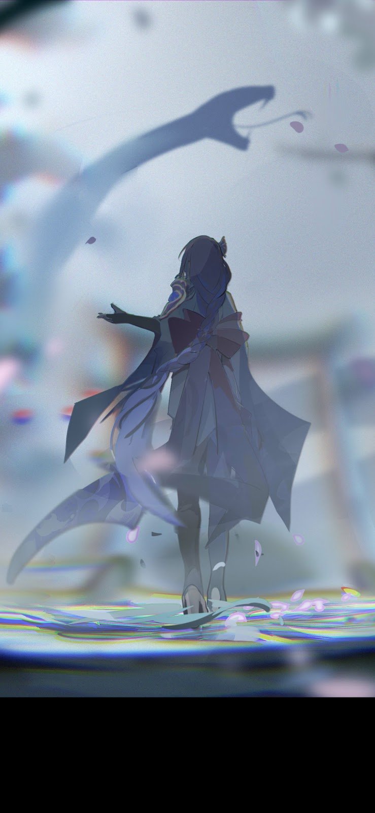 739x1600 Genshin Impact- Baal Raiden Shogun Wallpaper Mobile Walls