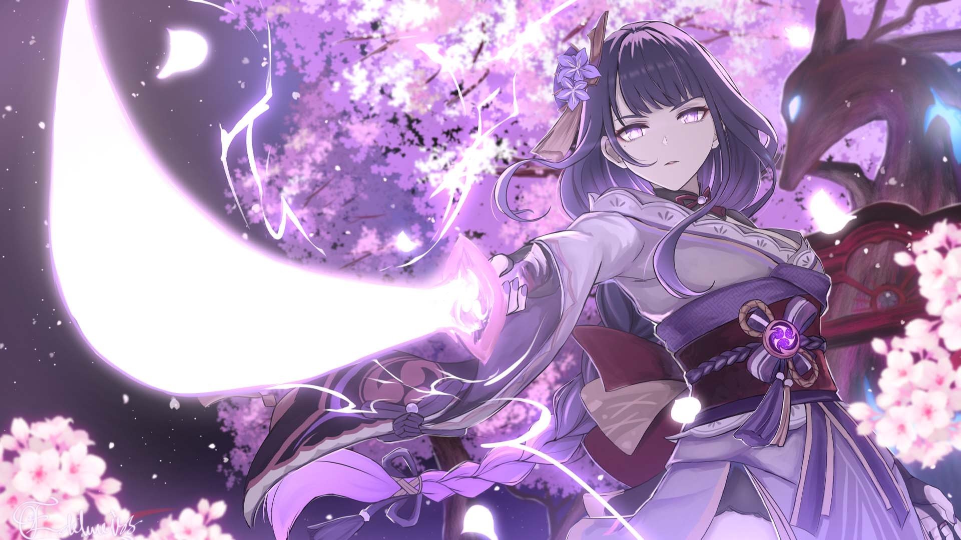 1920x1080 Baal Raiden Shogun HD Genshin Impact Wallpaper