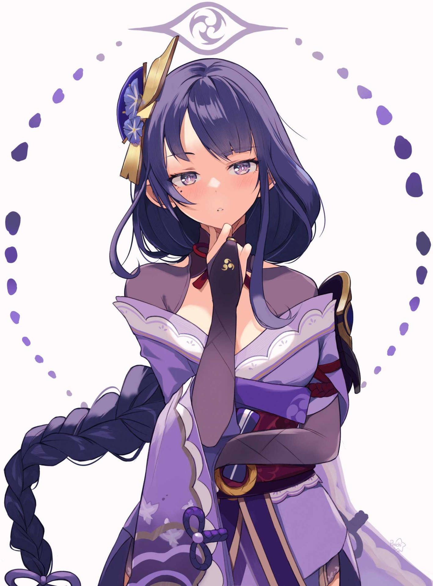 1417x1920 Download Raiden Shogun Kawaii Image Wallpaper