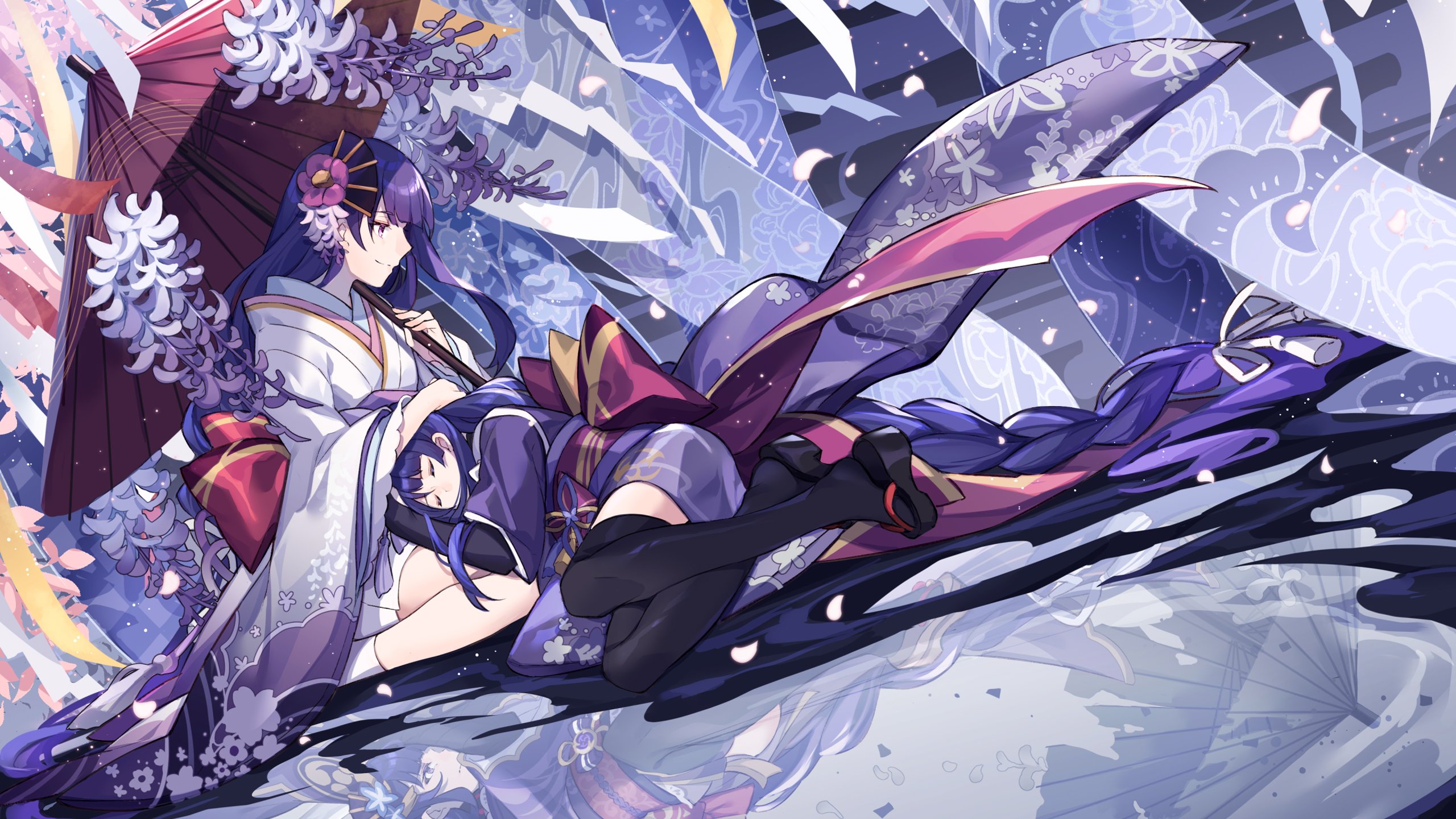 2560x1440 Baal Raiden Shogun Raiden Makoto HD Genshin Impact Wallpaper