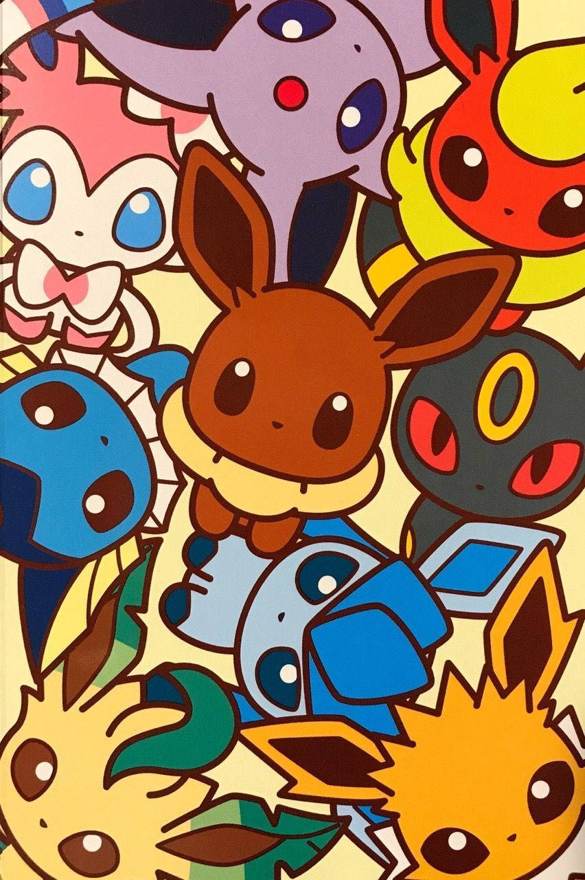 852x1280 Download Eevee Stuck Together iPhone Wallpaper