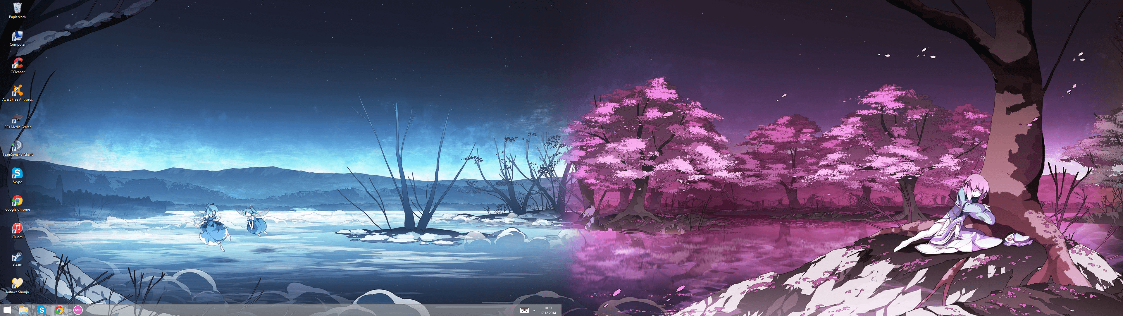 3840x1080 Kawaii Dual Monitor Wallpaper, HD Background