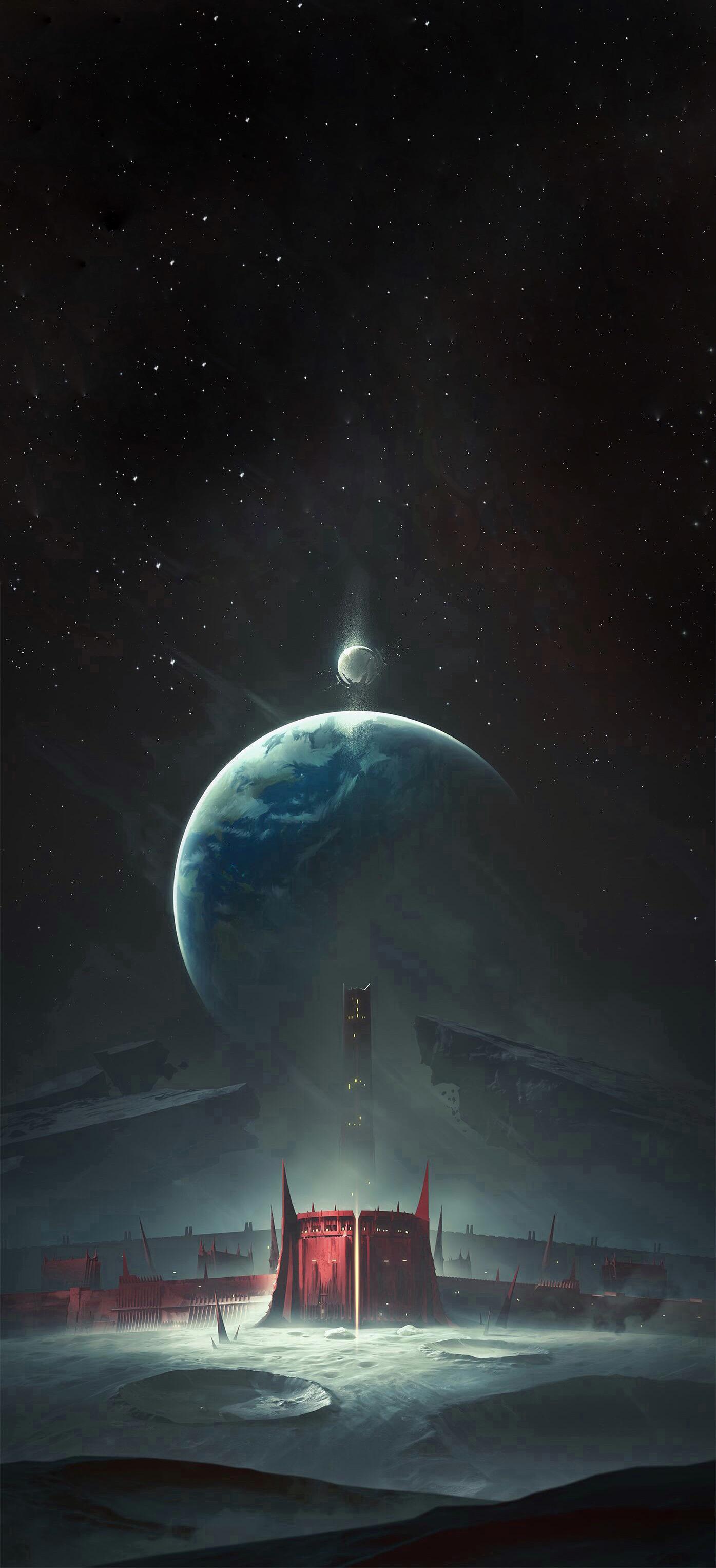 1395x3053 Someone did a mobile wallpaper of Shadowkeep and some guys requested it without the text, so here you go guys :)