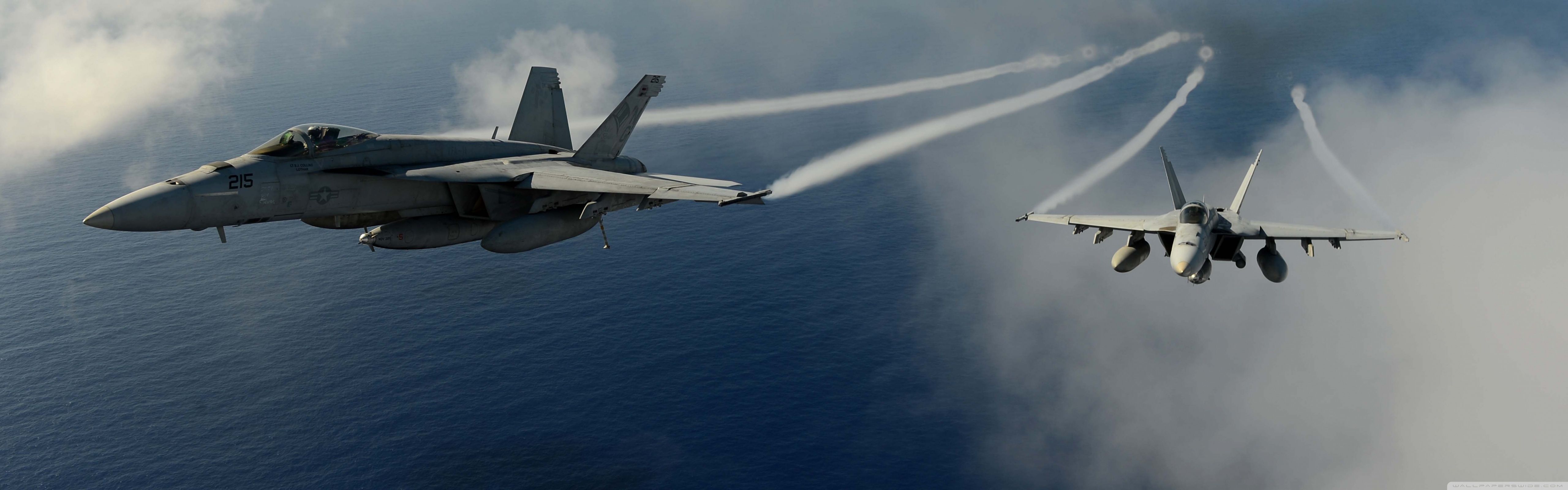 5120x1600 Military Aircrafts Flying Over Pacific Ocean 4K UHD Wallpaper for UltraHD Desktop and TV : Widescreen and UltraWide Display : Dual Monitor : Smartphone and Tablet Devices