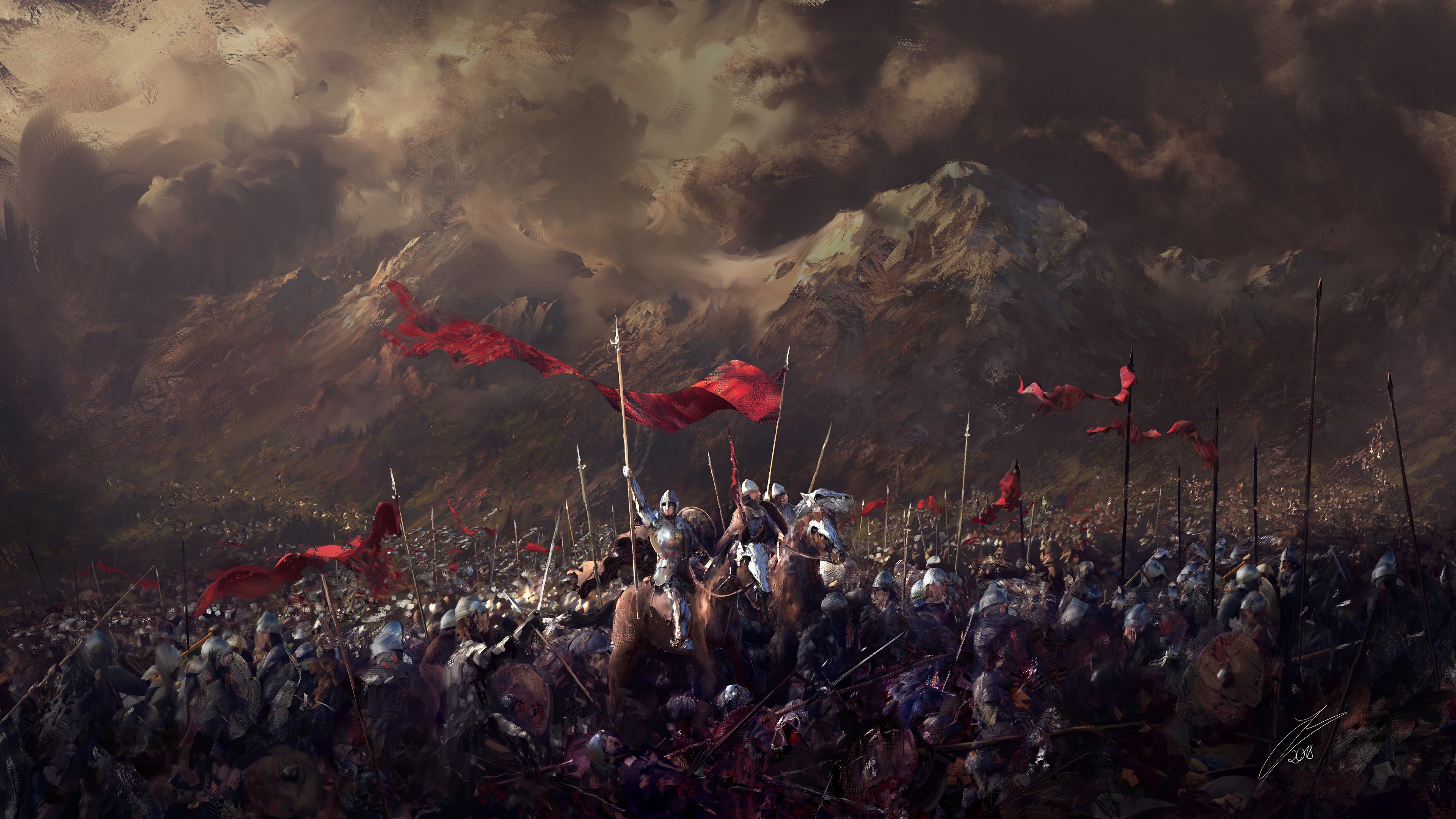 3840x2160 Knights Battlefield Army Medieval 4K Wallpaper HD