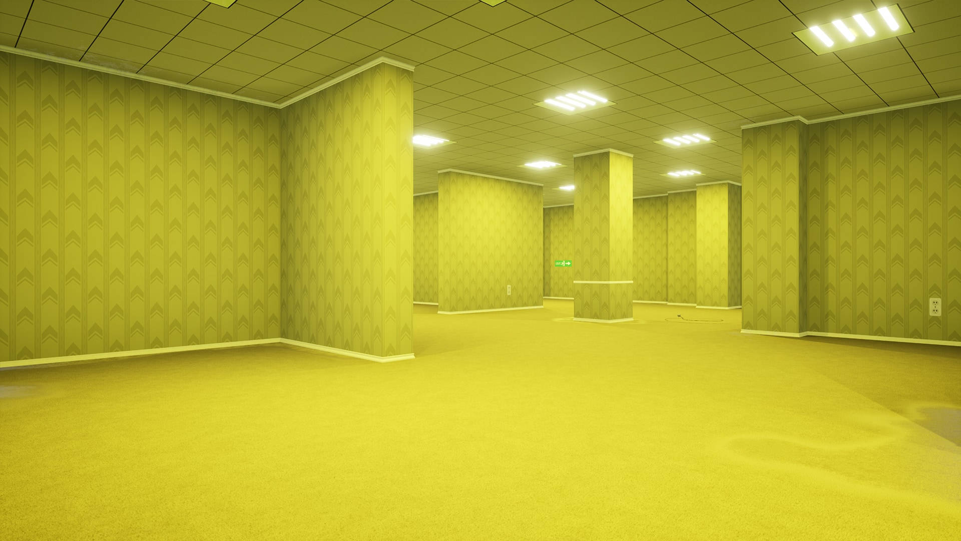 1920x1080 Download The Backrooms Wide Complex Room Wallpaper