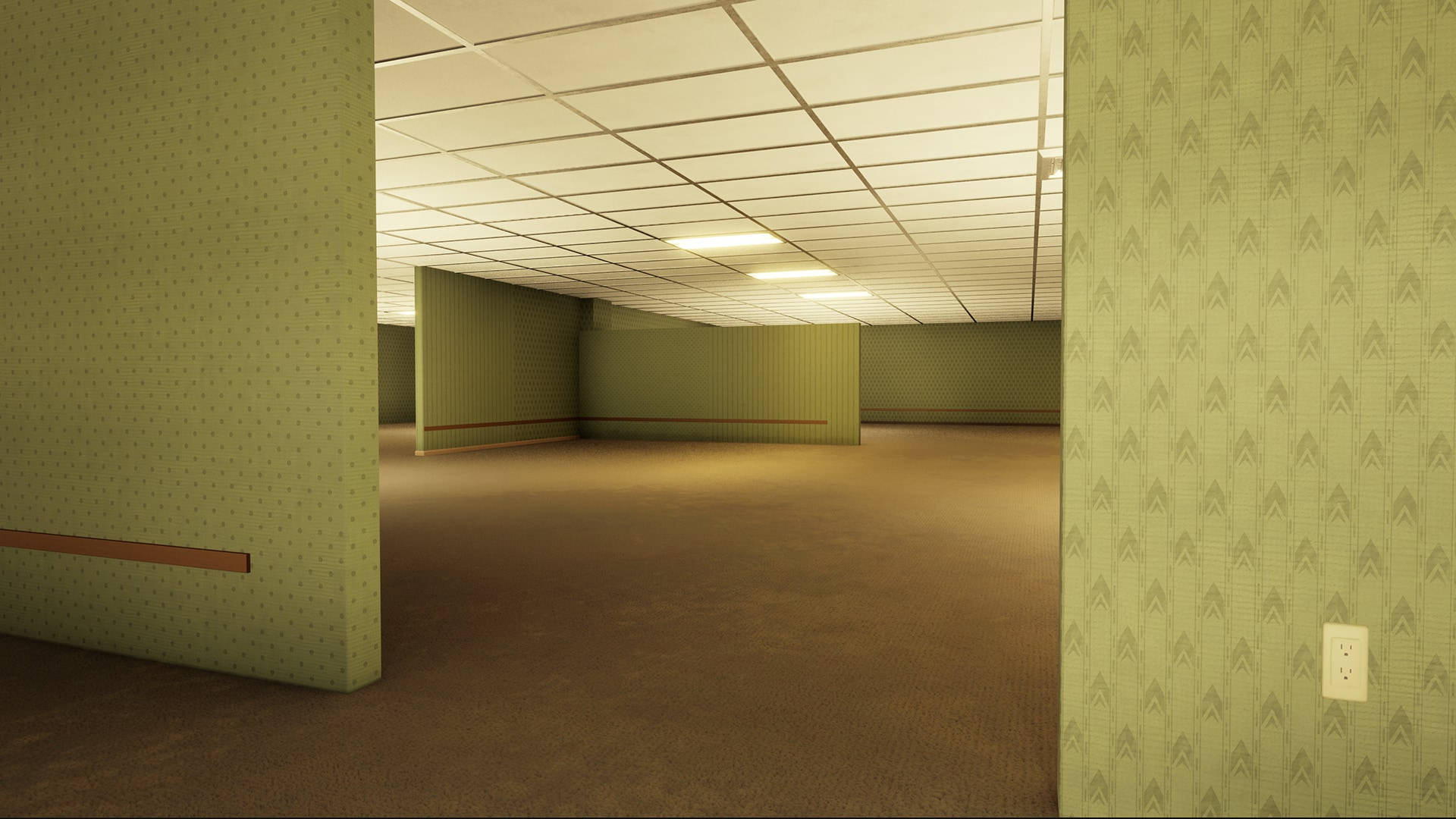 1920x1080 Download Illustration of a dark and dangerous place called The Backrooms. Wallpaper