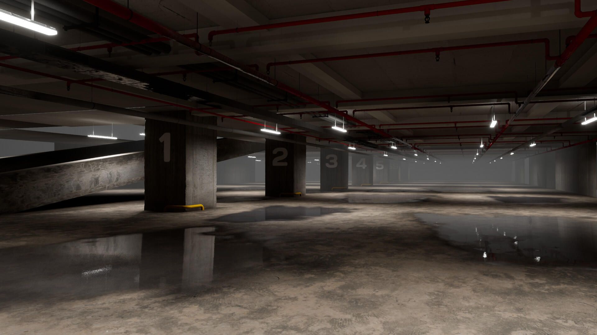 1920x1080 HD Wallpaper: Escape the Backrooms in a Mysterious Parking Lotx1080