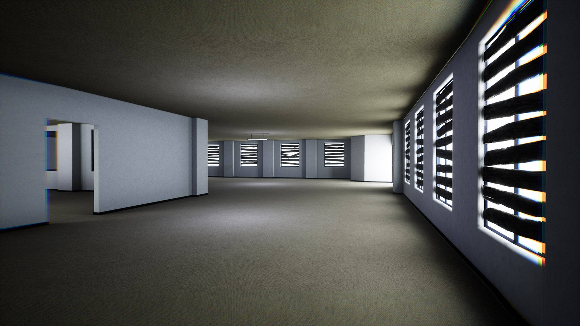 1920x1080 Download A Hallway With A Lot Of Windows Wallpaper