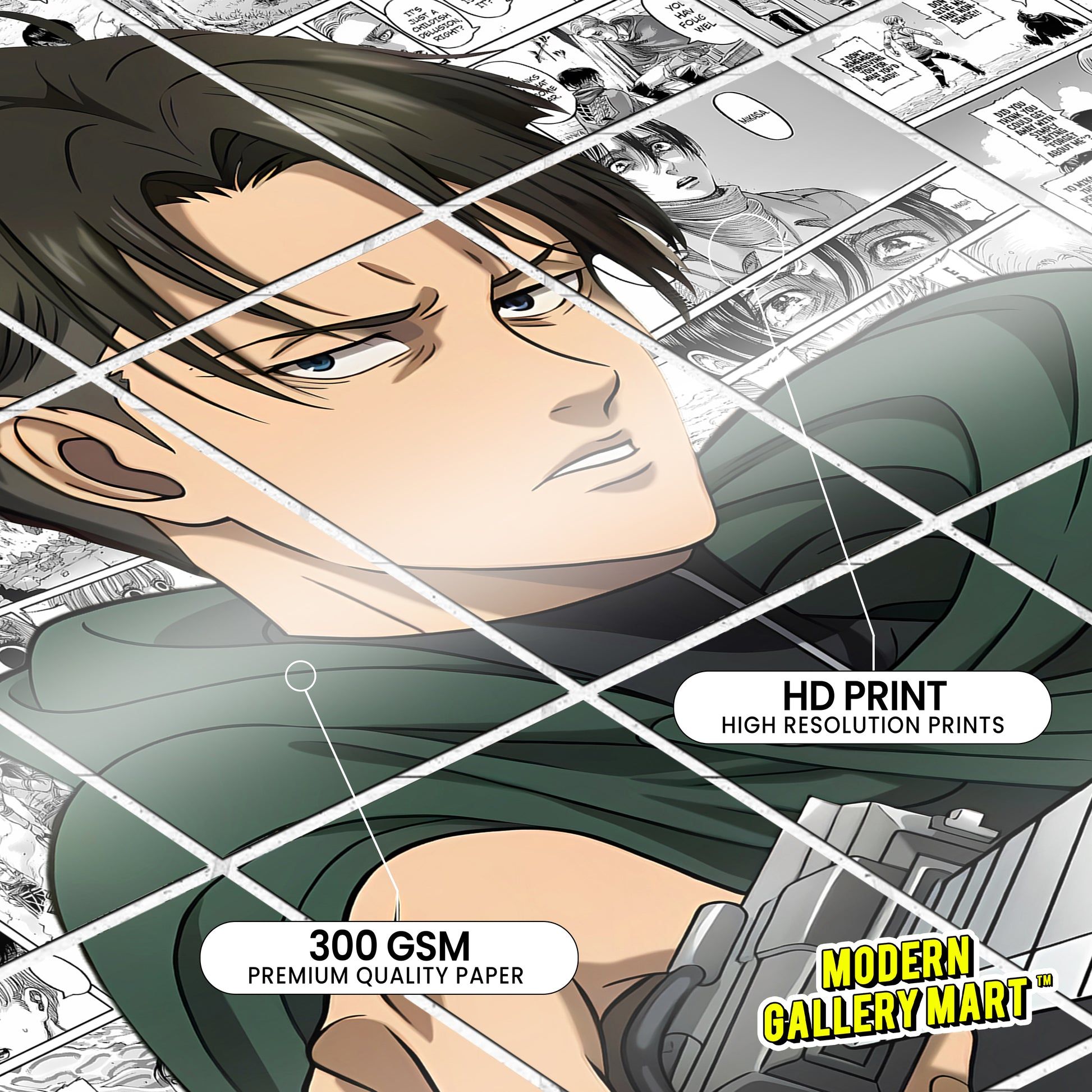 1946x1946 Attack on Titan Levi Ackerman Poster Size 8.3 x 11.7