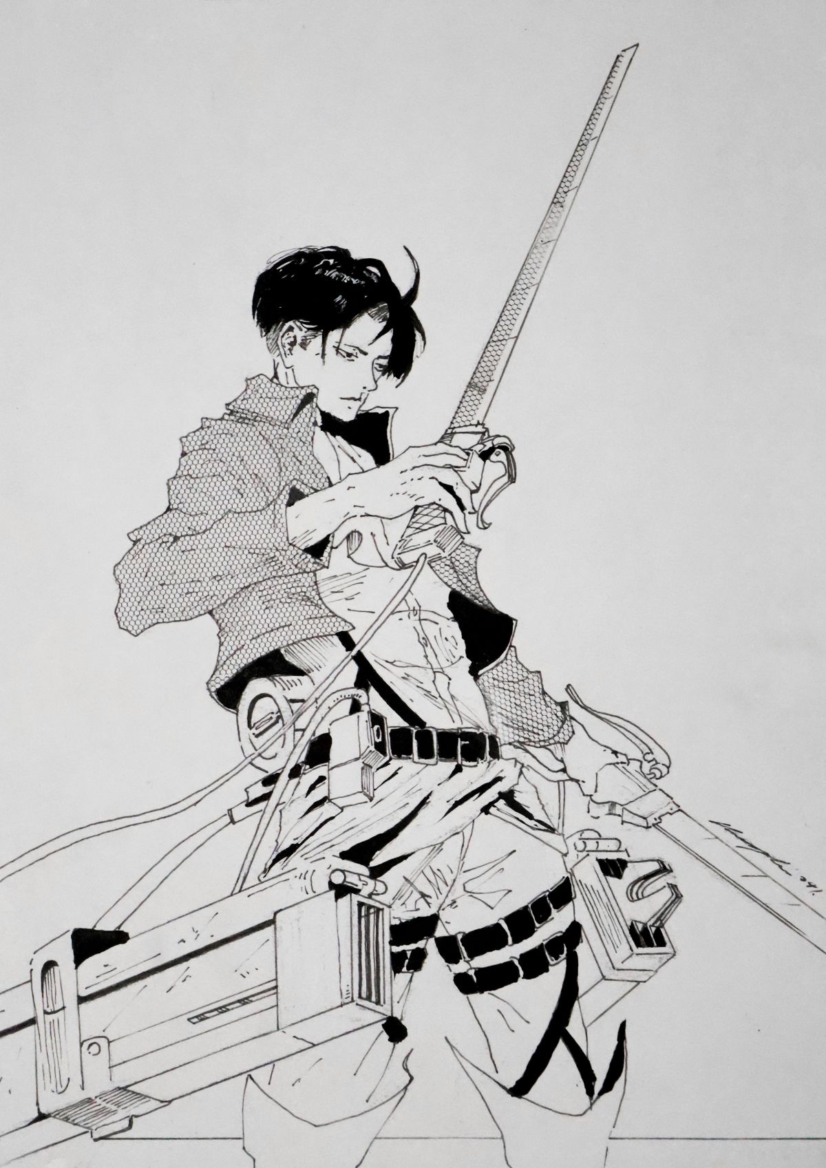 1200x1697 Attack On Titan Levi Ackerman⚔️ Original Comic Art Auction