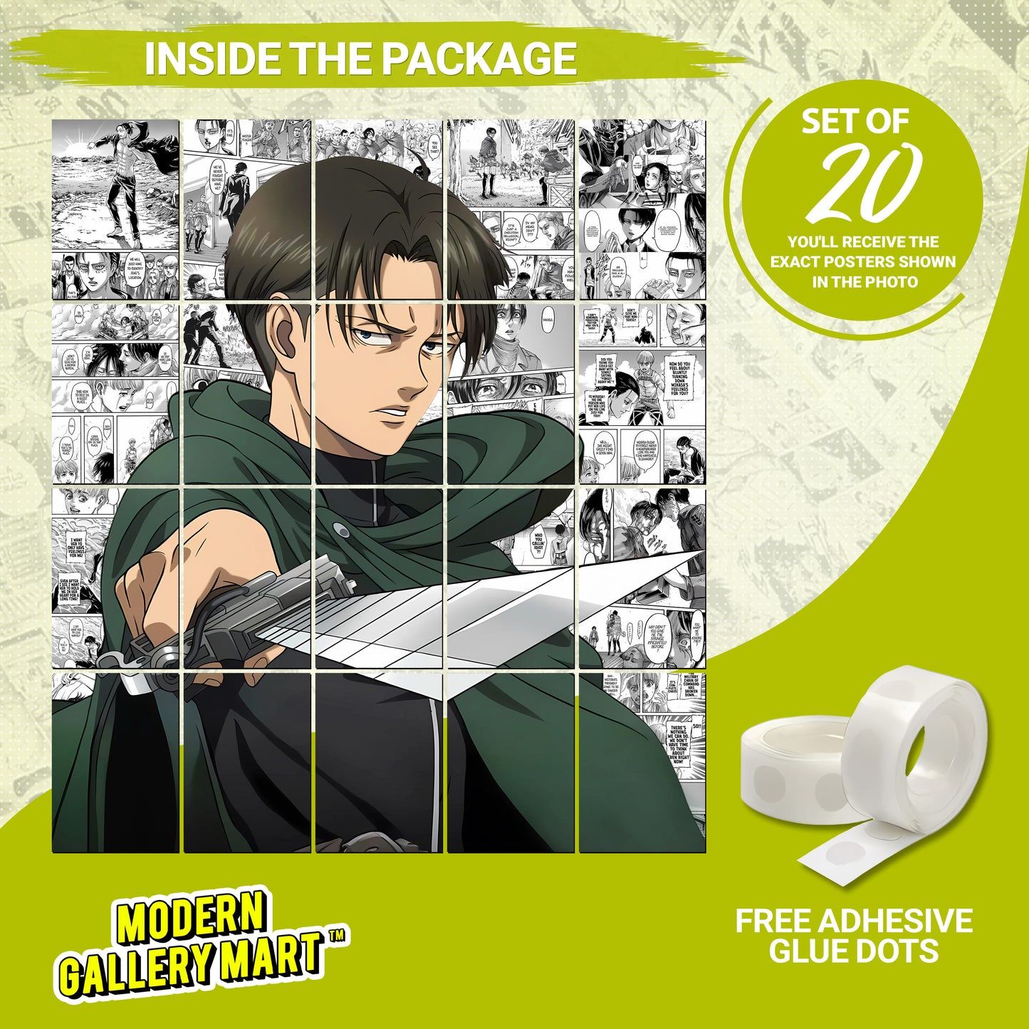 1445x1445 Attack on Titan Levi Ackerman Poster Size 8.3 x 11.7