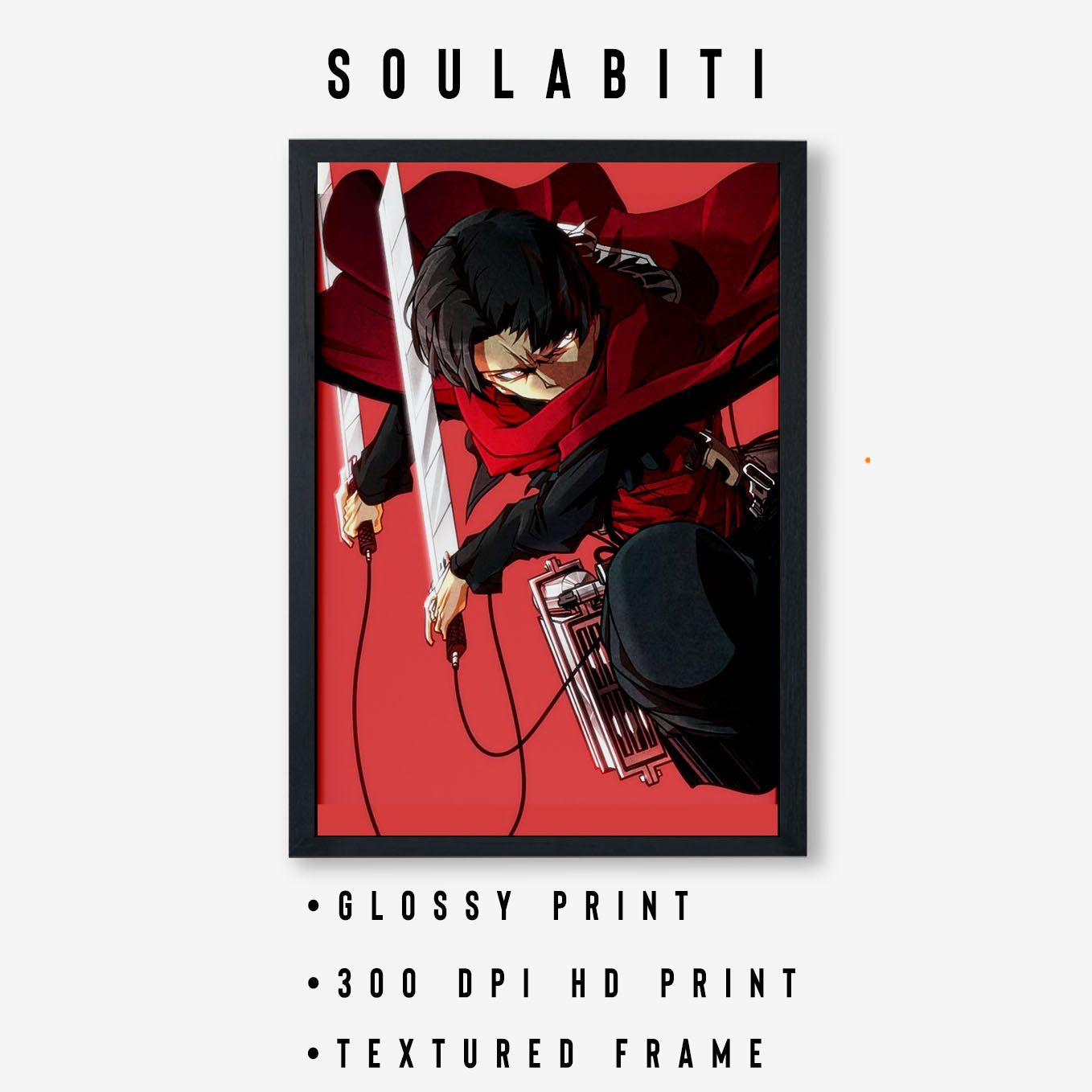 1358x1358 Levi Ackerman Anime Poster Attack on Titan Frame SoulAbiti