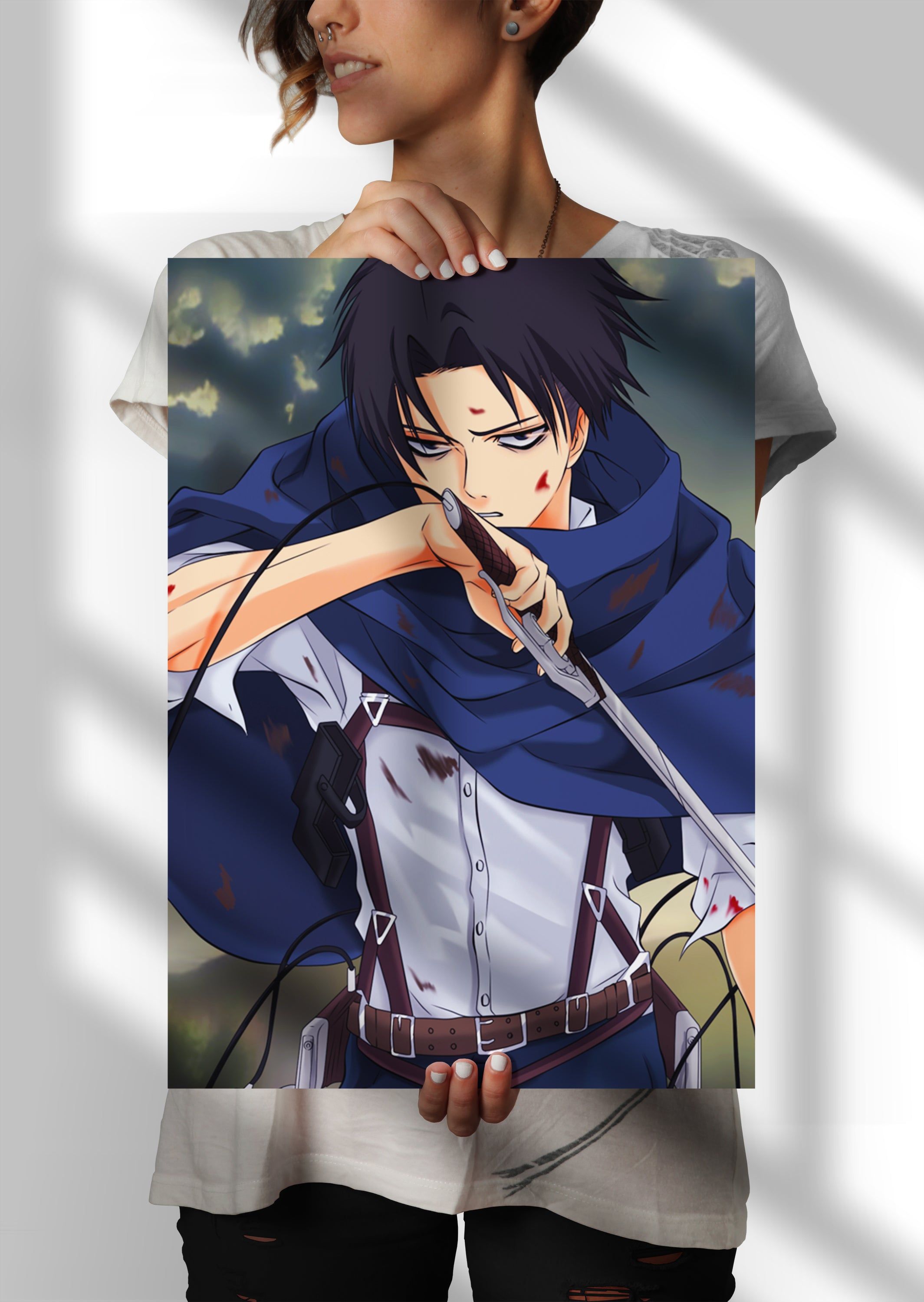 2129x3000 Levi Ackerman Attack on Titan Anime Metal Poster
