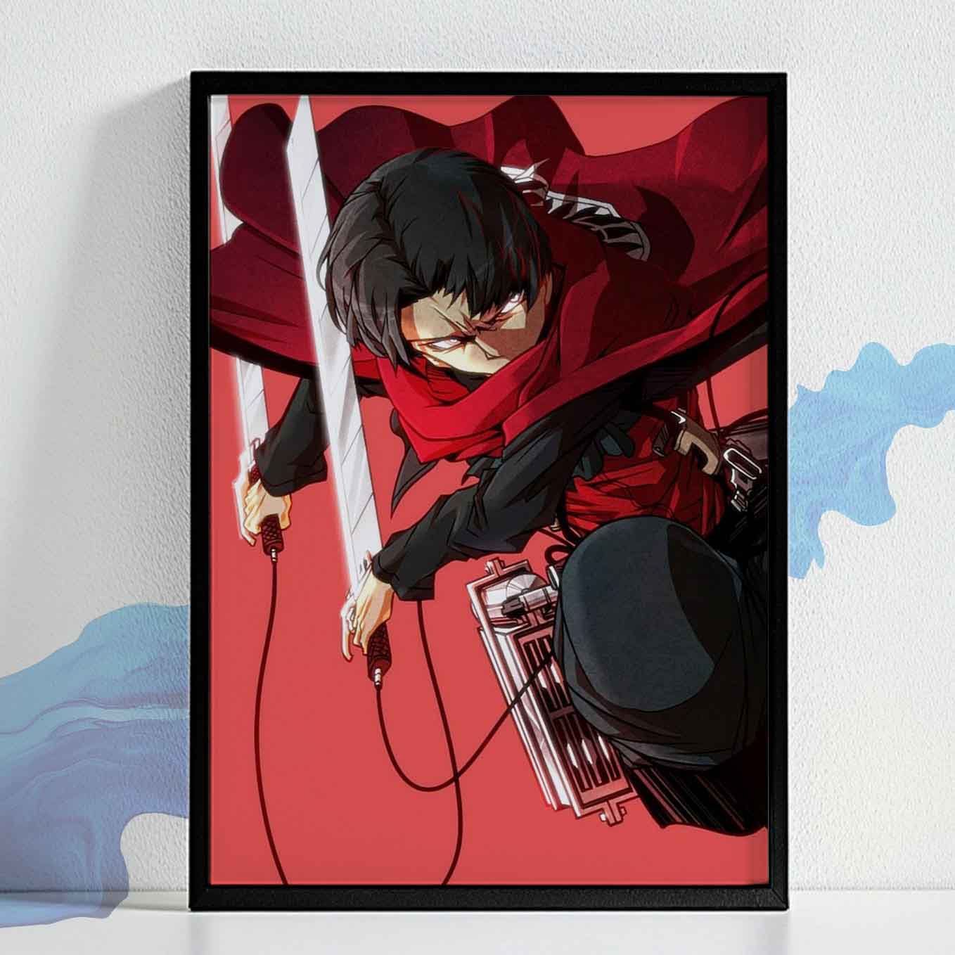 1358x1358 Levi Ackerman Anime Poster Attack on Titan Frame SoulAbiti