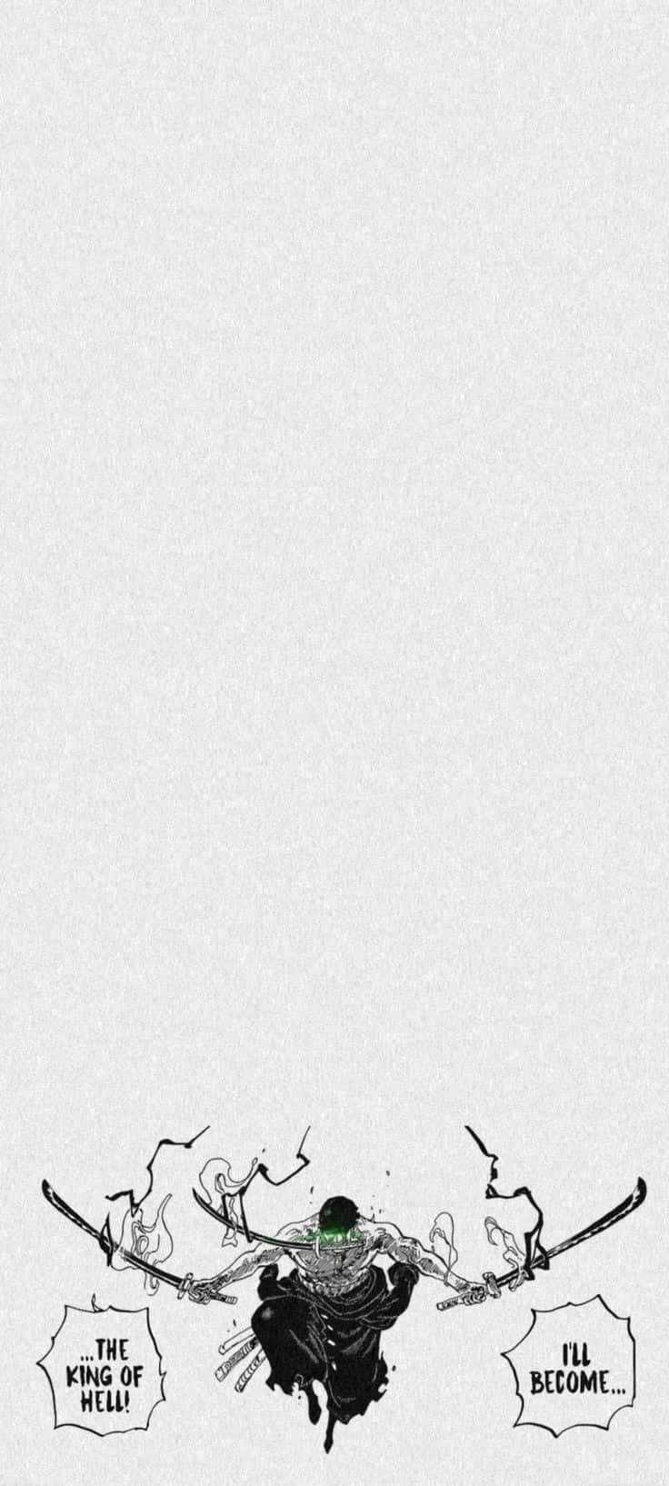 736x1635 Download Zoro Kingof Hell Aspiration Wallpaper
