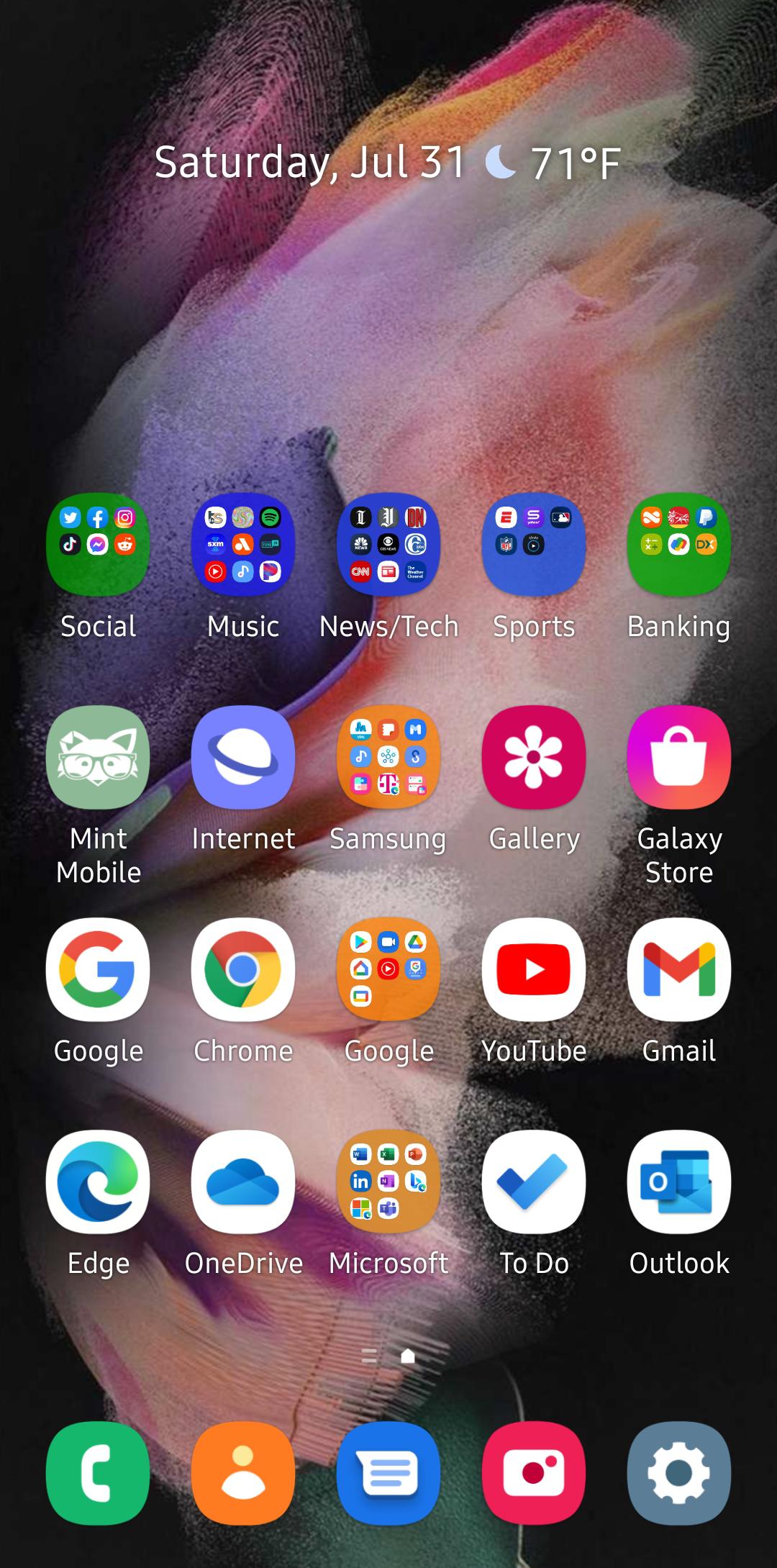 1080x2179 Rockin' the new Galaxy Fold 3 Wallpaper on my Galaxy A72 Home Screen. I like it