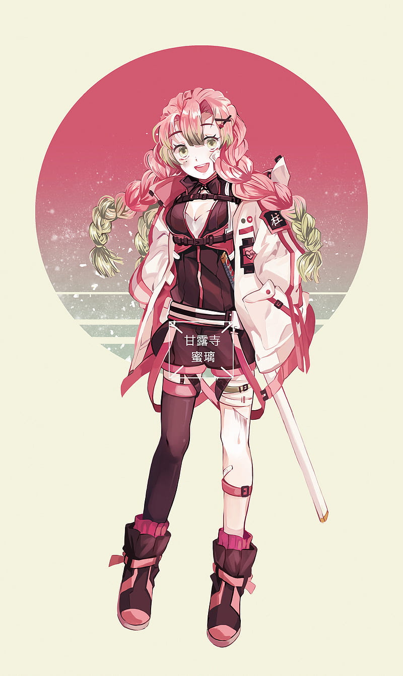 800x1340 Mitsuri Kanroji, anime, demon slayer, girl, hashira, kimetsu no yaiba, love, HD phone wallpaper