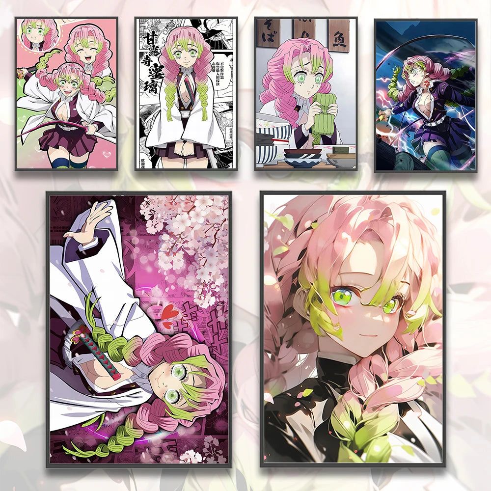 1000x1000 Demon Slayer Hashira Mitsuri Kanroji Anime Self Adhesive Poster Wallpa