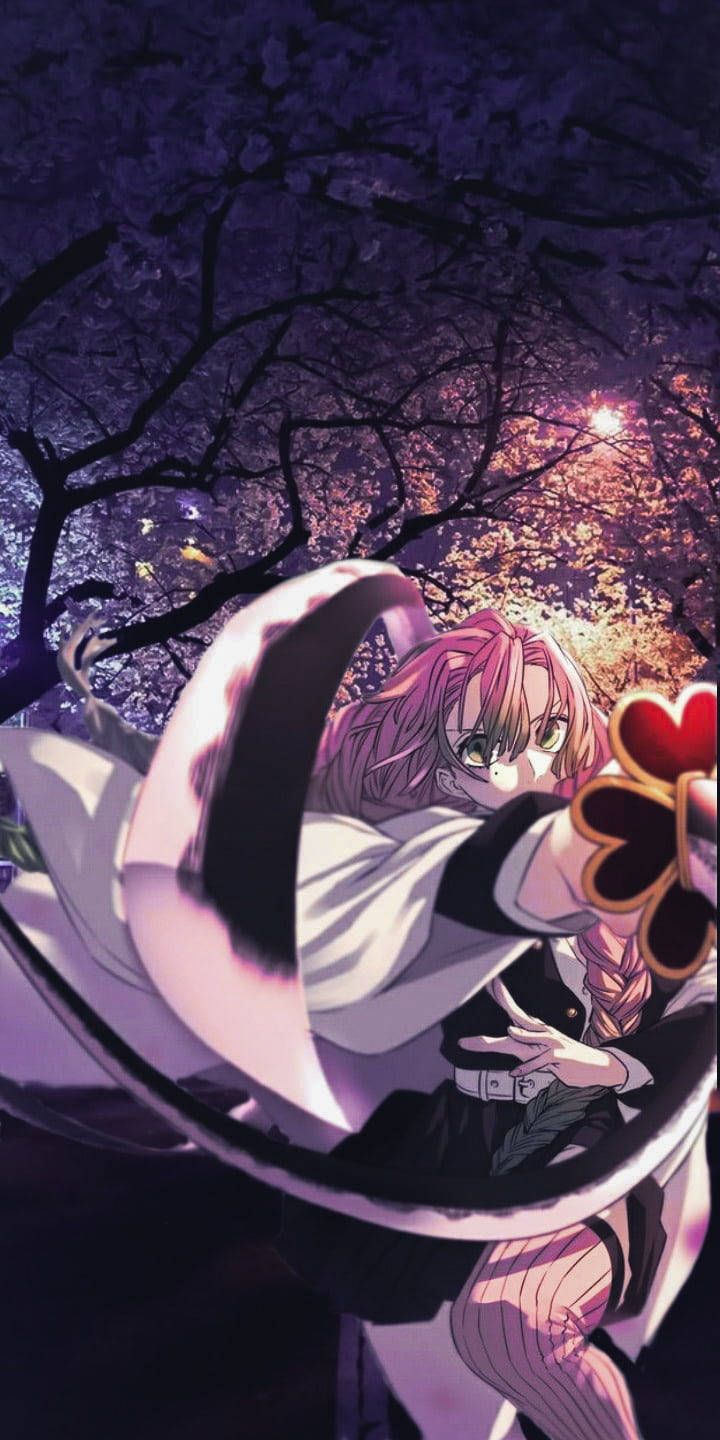 720x1440 Download Mitsuri Kanroji Lunge Wallpaper