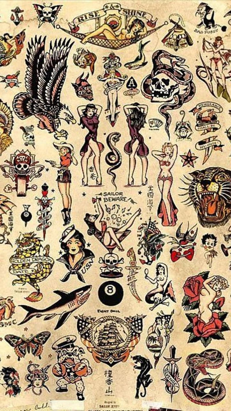 800x1422 American Traditional Tattoo For Android, HD phone wallpaper