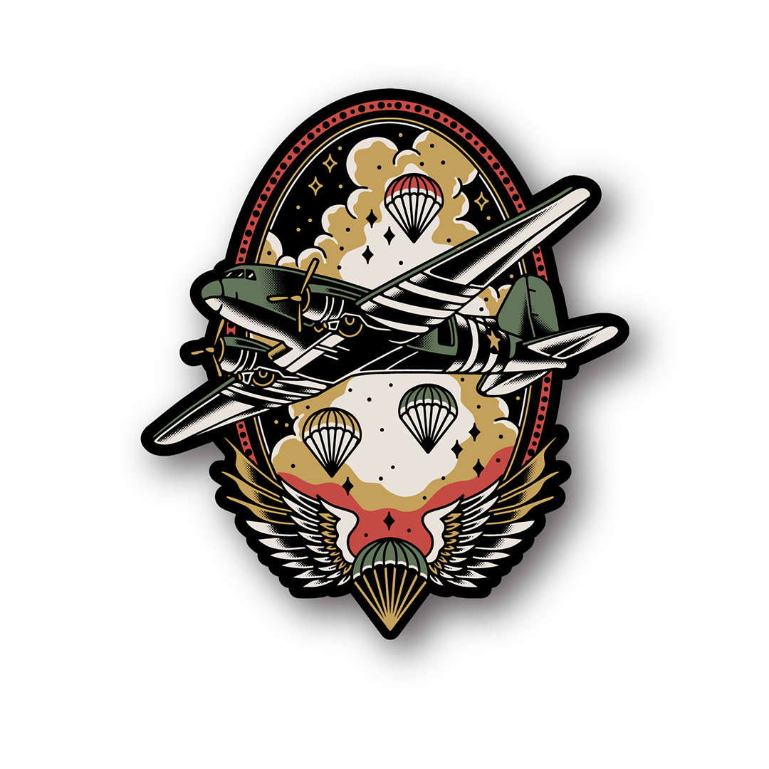 1080x1080 Airborne Traditional Sticker