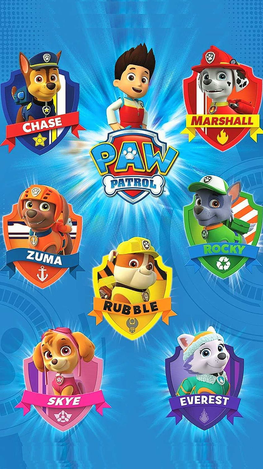 850x1518 Paw Patrol Print Skye Everest Chase Rubble Watercolor, skye and everest HD wallpaper