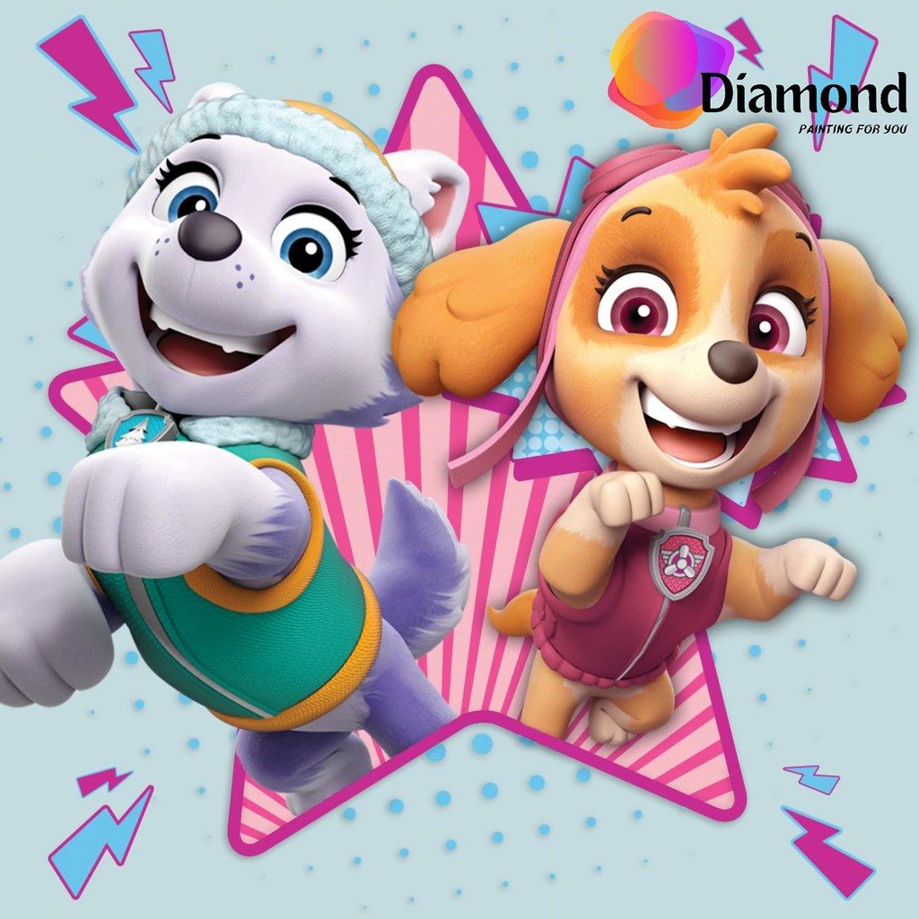 1024x1024 Diamond Painting Sky en Everest Paw Patrol - In Kwaliteit Van NL & BE