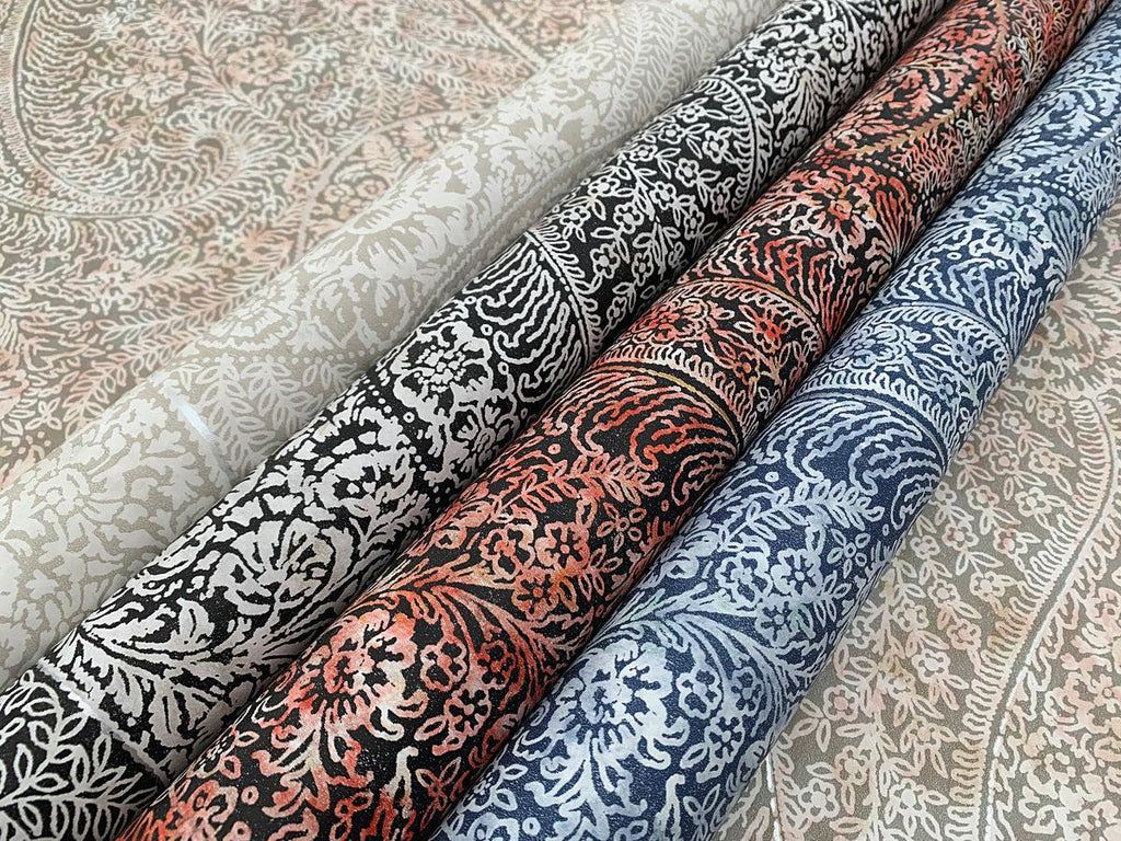 1024x768 Botanical Paisley Wallpaper in Red. Easy to Remove