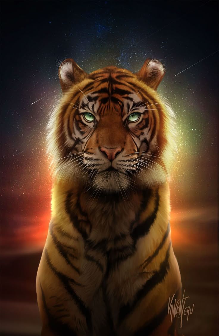 736x1125 Procreate Painting Tiger in the night, Vincent Chu. Tiger art, Wild animal wallpaper, Tiger drawing