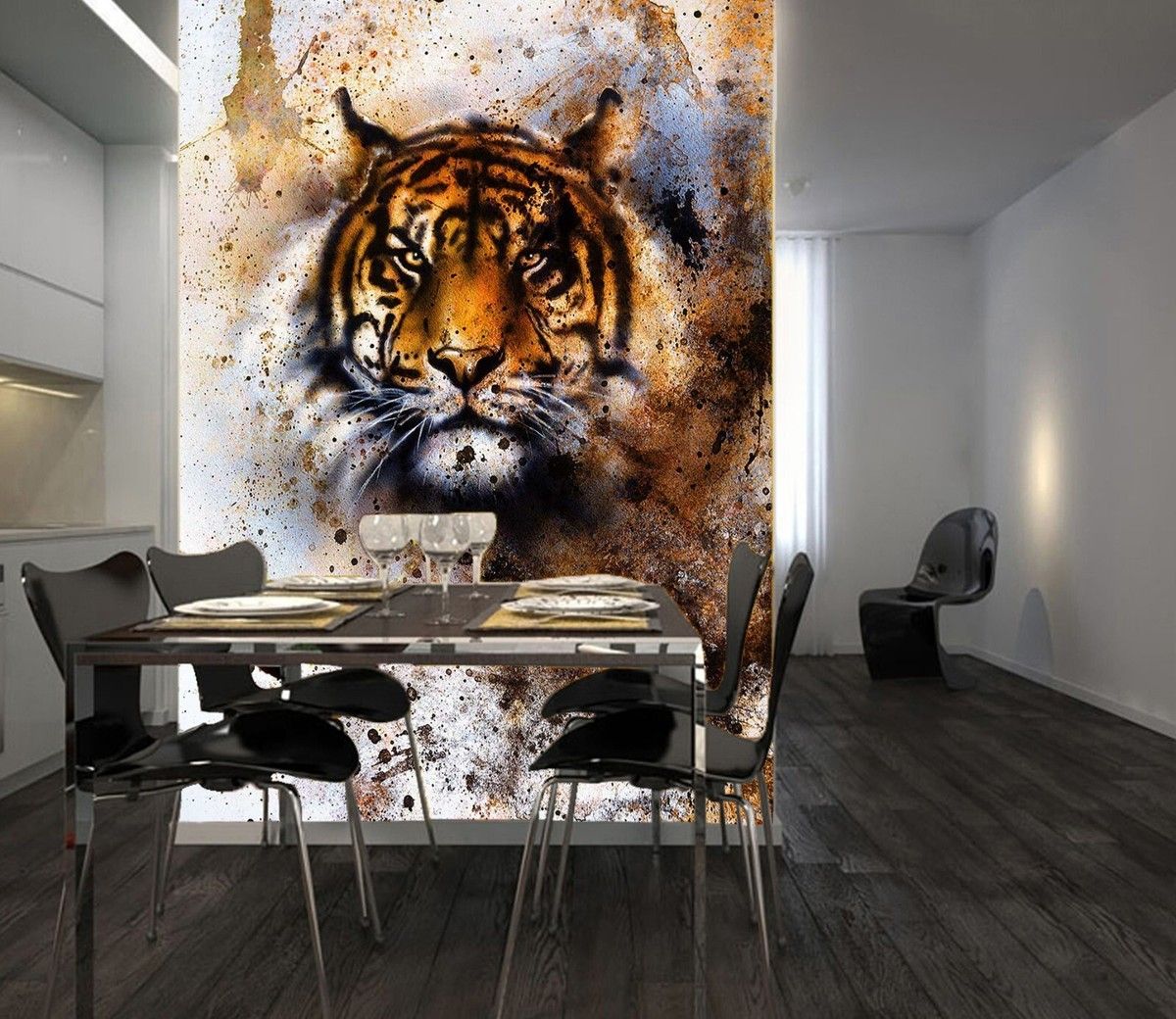 1200x1040 3D Drawing Tiger O291 Animal Wallpaper Wall Murals Removable Wallpaper Eve 2023