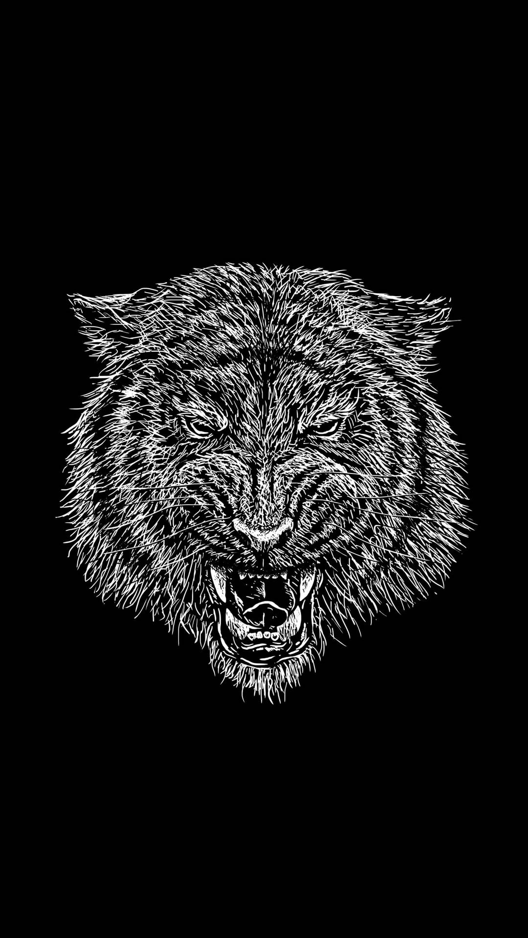 1080x1920 Download Amazing Black Tiger Drawing Wallpaper